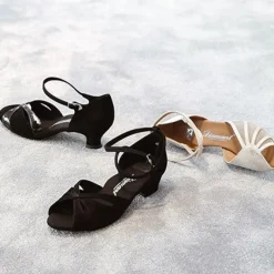 Dame Dansebutikken Tangosko Damer|Social Dansesko-Sort dansesko fra Diamant i ruskind og lak