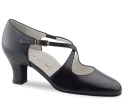 Dame Dansebutikken Tangosko Damer|Social Dansesko-Sort dansesko i skind med 6 cm hæl Werner Kern - Gillian