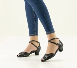 Dame Dansebutikken Salsasko Damer|Latinsko Damer-Sort dansesko Vera med lav hæl Werner Kern