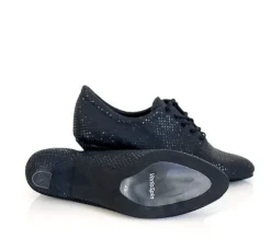 Dame Dansebutikken Salsasko Damer|Tangosko Damer-Sort glitter trænings dansesko vario pro hybrid