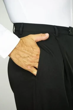 Dansebutikken Dansetøj Herrer-Sort herre dansebuks med sidelommer - Ready4dance