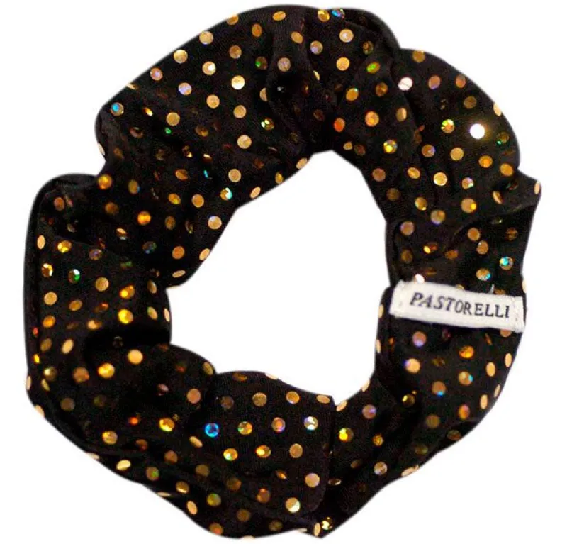 Dansebutikken Rhinsten/smykker|Gymnastik Hårtilbehør-Sort hårelastik med guld palietter