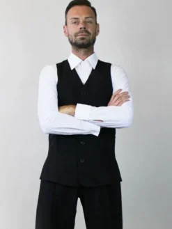 Dansebutikken Dansetøj Herrer-Sort lang vest til herrer - Ready4dance