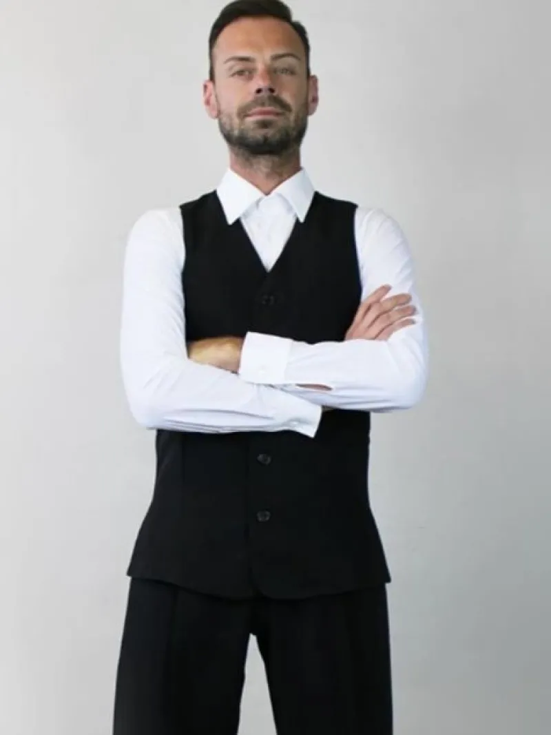 Dansebutikken Dansetøj Herrer-Sort lang vest til herrer - Ready4dance