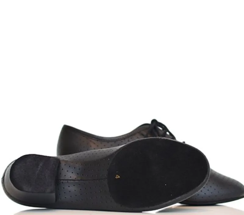 Dame Dansebutikken Tangosko Damer|Træningssko Damer-Sort perforeret skind dansesko træning Ray Rose