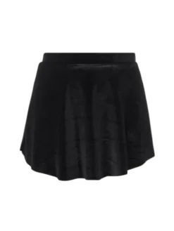 Dame Dansebutikken Skørter Til Skøjteløb|Ballet Underdele Damer-Sort pull on velour skørt fra Mara Dancewear