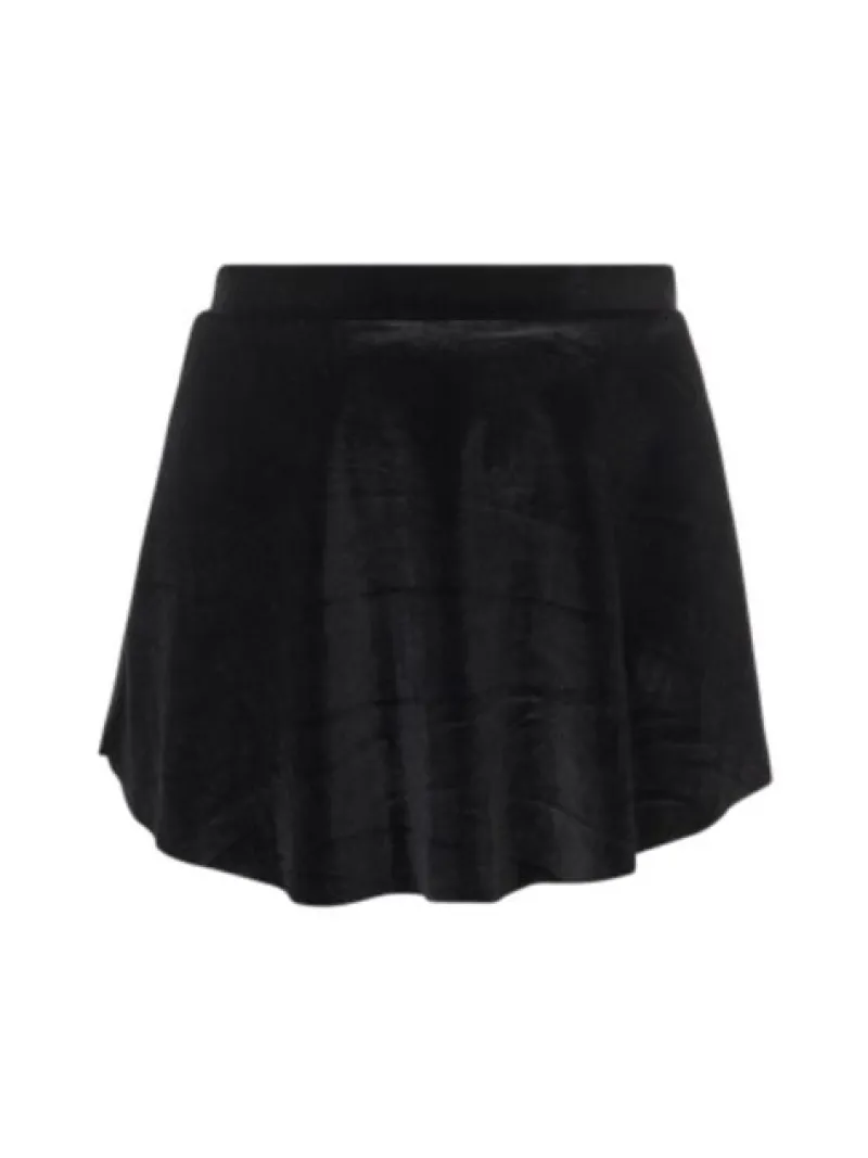 Dame Dansebutikken Skørter Til Skøjteløb|Ballet Underdele Damer-Sort pull on velour skørt fra Mara Dancewear