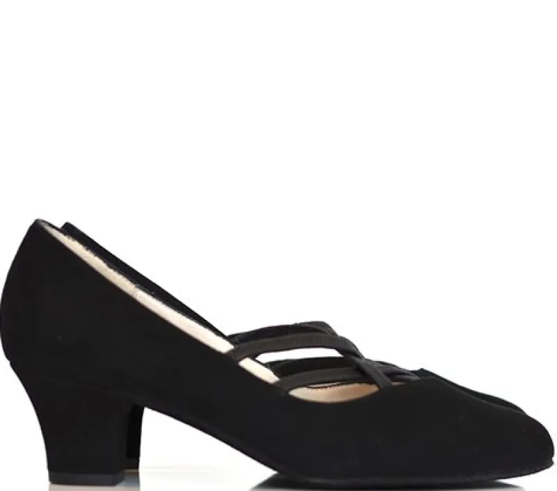Dame Dansebutikken Standardsko Damer|Social Dansesko-Sort ruskind dame dansesko Ruby Werner Kern