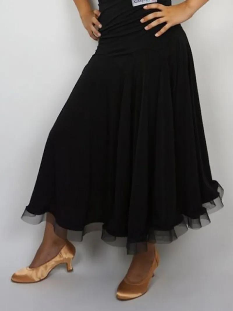 Dame Dansebutikken Danseunderdele Damer-Sort standard nederdel til damer - Ready4dance