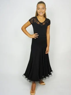 Dansebutikken Dansetøj Pige-Sort standard nederdel til piger - Ready4dance