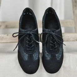 Dame Dansebutikken Salsasko Damer|Tangosko Damer-Sort trænings dansesko vario pro glitter