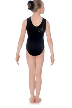 Dansebutikken Dragter Piger-Sort velour gymnastikdragt piger The zone