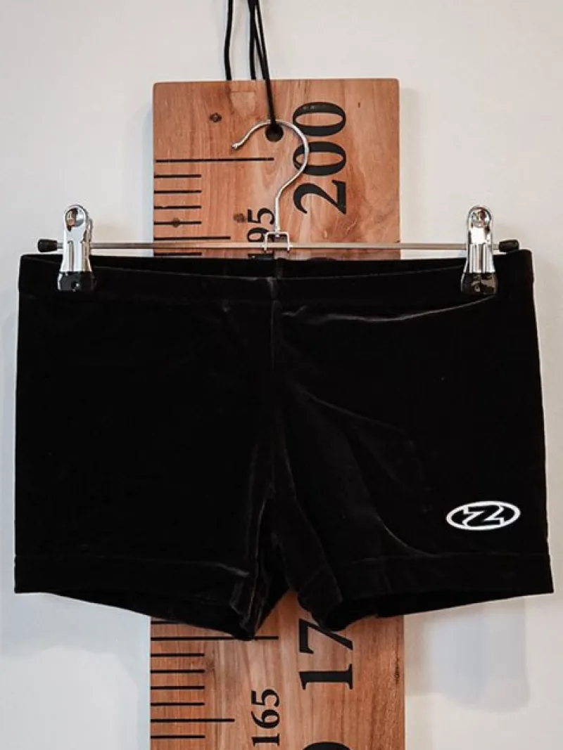 Dansebutikken Underdele Piger-Sorte basic velour shorts til piger gym The zone