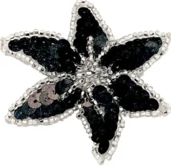 Dansebutikken Rhinsten/smykker|Gymnastik Hårtilbehør-Sort/sølv paliet stjerne hårclips