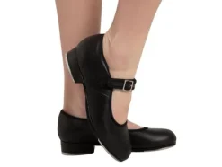 Dame Dansebutikken Stepsko Damer-Stepsko Terra sort PU med velcrospænde