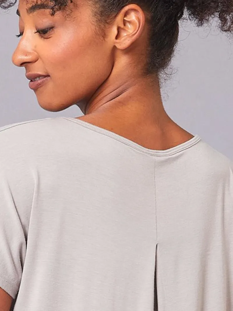 Dansebutikken Pilates Overdele|Yogabluser-Tempsdanse latte farvet blød bambus t-shirt