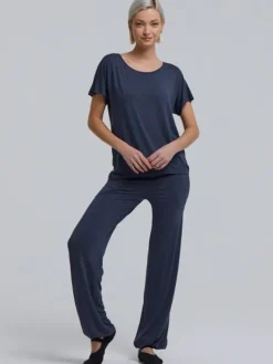 Dansebutikken Pilates Bukser/leggings|Yogabukser-Tempsdanse navy behagelig viskose buks
