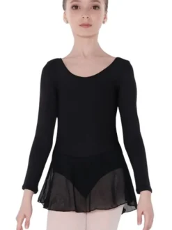 Børn Dansebutikken Balletkjole Piger-Wear Moi dragt med påsyet skørt i sort