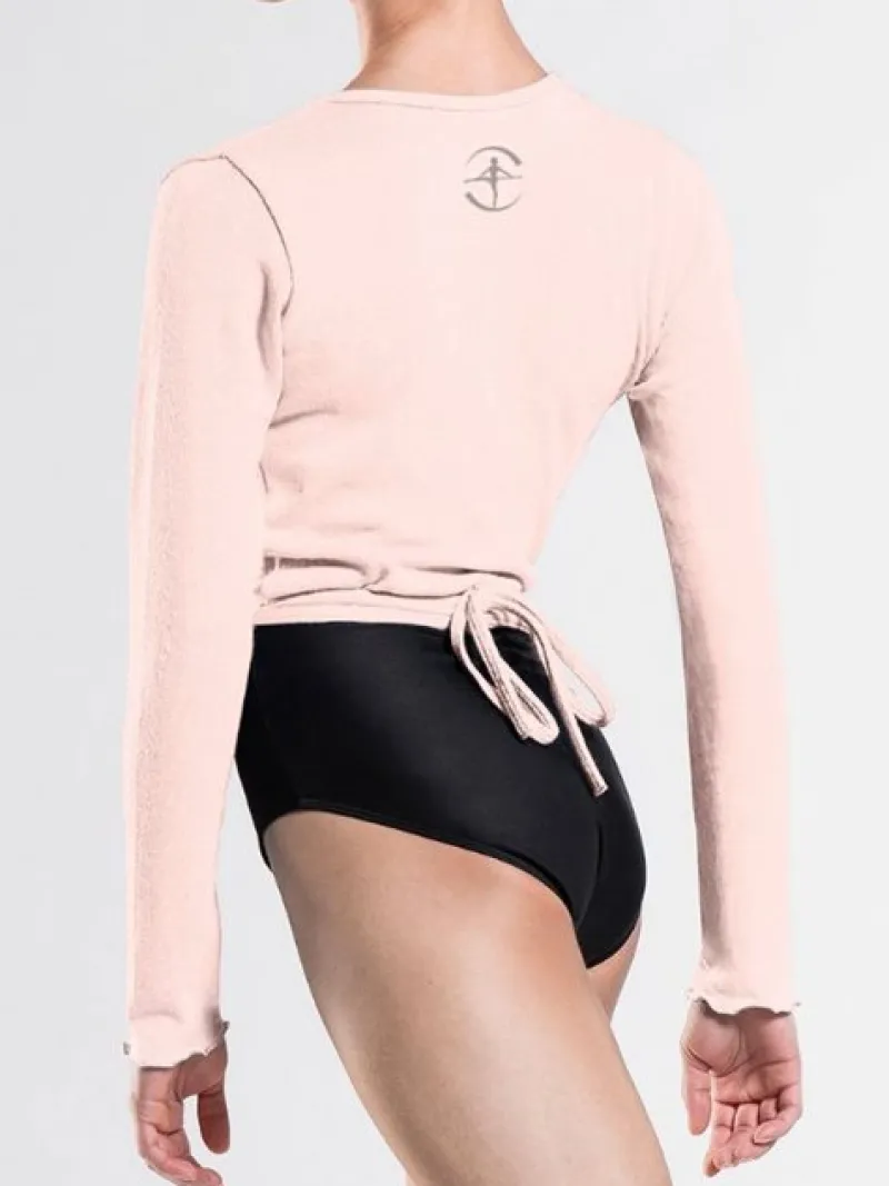 Dame Dansebutikken Overdele Damer|Ballet Strik Damer-Wearmoi rosa slå om overdel ballet og gymnastik