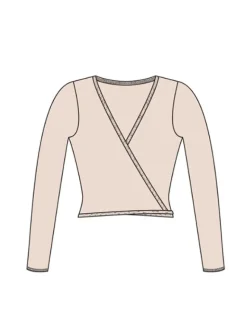 Dame Dansebutikken Overdele Damer|Ballet Strik Damer-Wearmoi rosa slå om overdel ballet og gymnastik