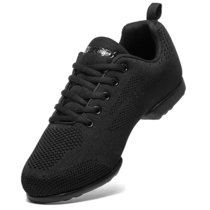 Dame Dansebutikken Sneakers Børn|Salsasko Herrer-ZUMA Rumpf sneaker sort åndbar knit